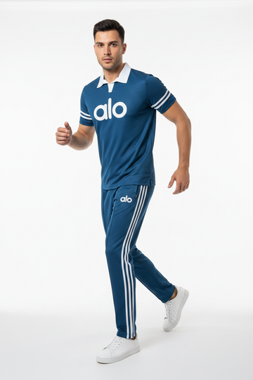 ALO Teal Tracksuit with Trousers on Model