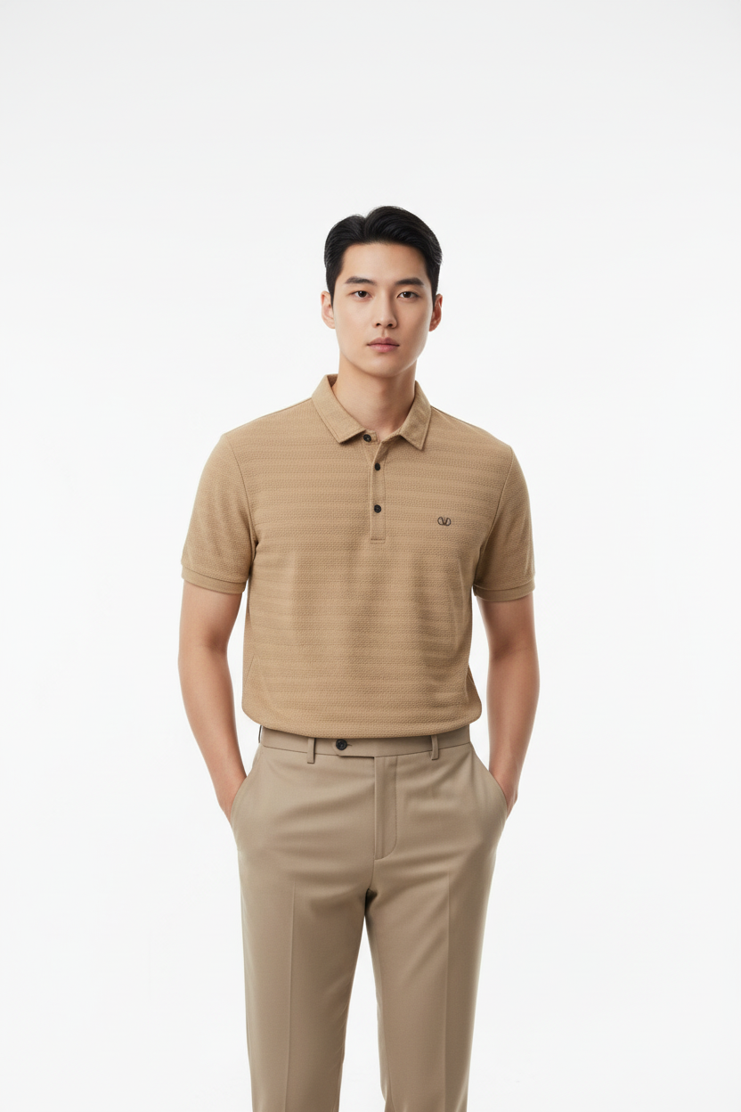 Beige Polo Korean Model