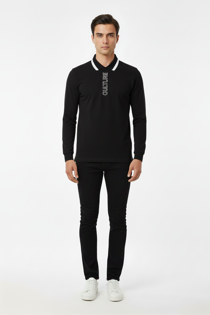 Gray Full Sleeve Polo