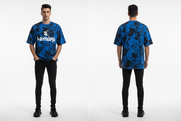 Blue Tie-Dye Balenciaga T-Shirt – Front & Back
