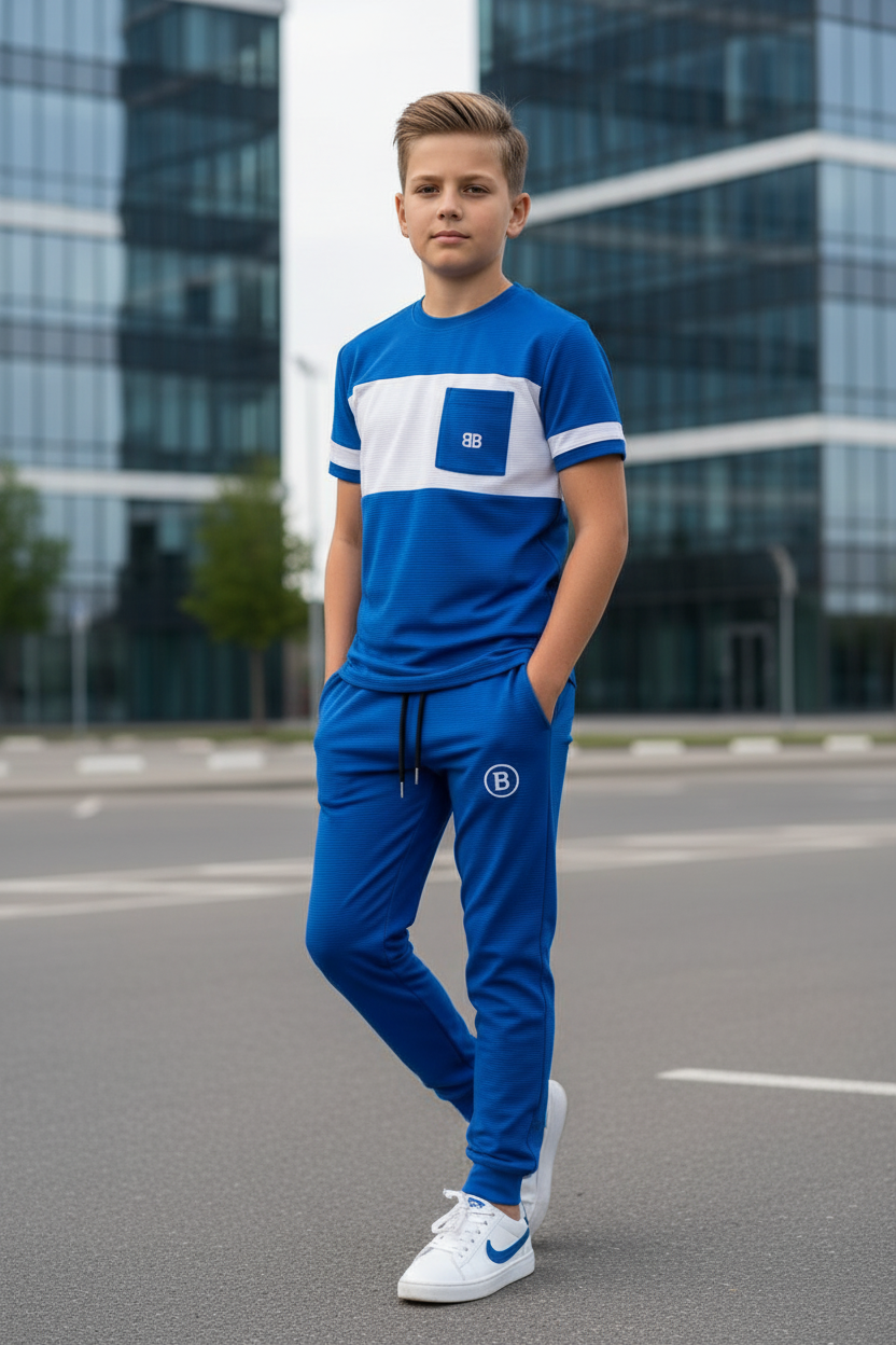 Blue White Kids Tracksuit