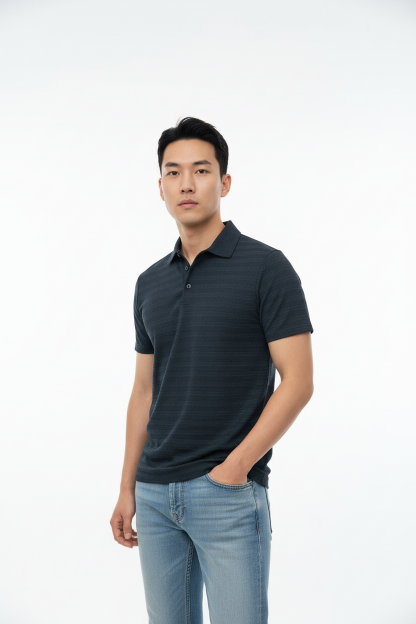 Dark Charcoal Polo Korean Model