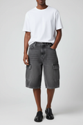 Gray 6 Pocket Baggy Denim Shorts