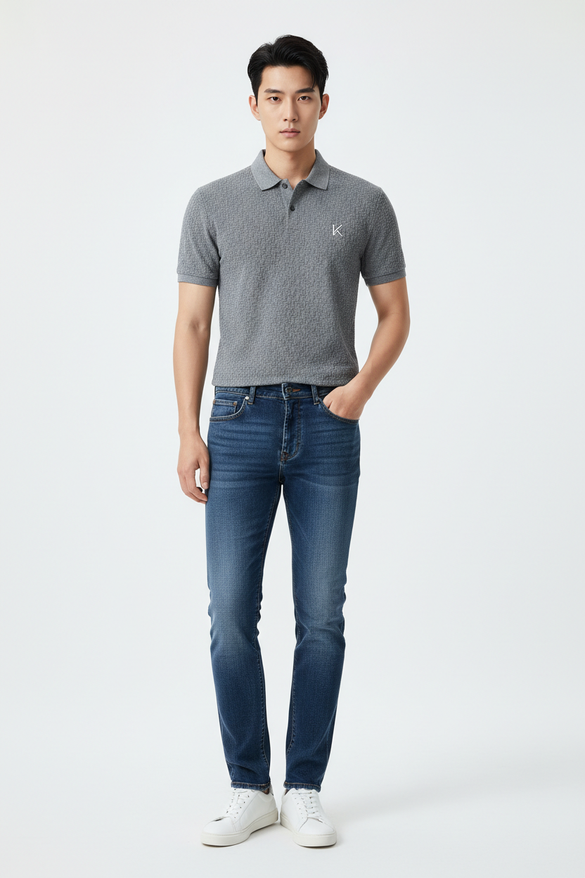 Beige Polo Korean Model