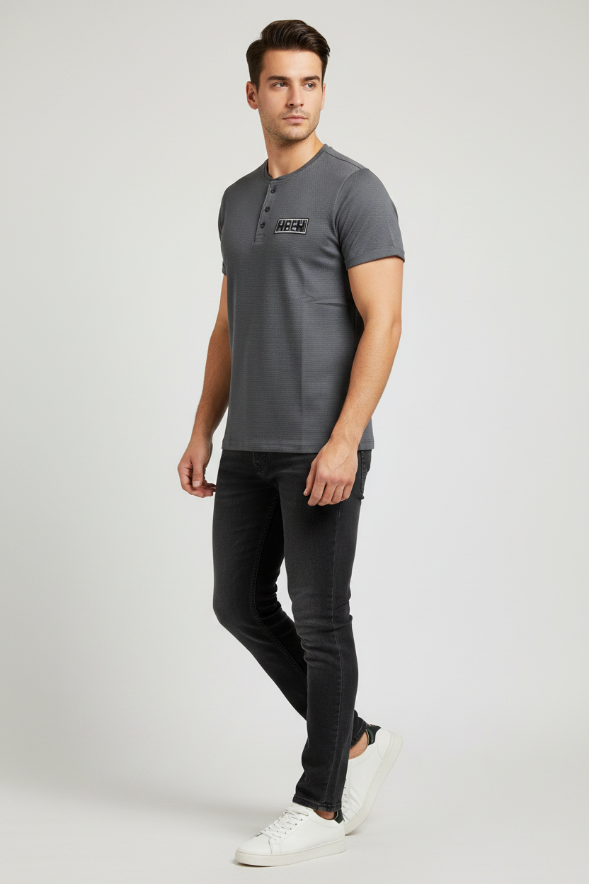 Grey Tee on Model