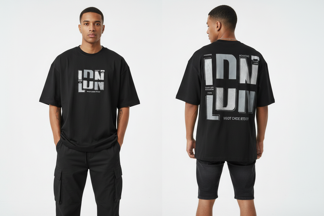 LDN Tee - Black Color Front & Back
