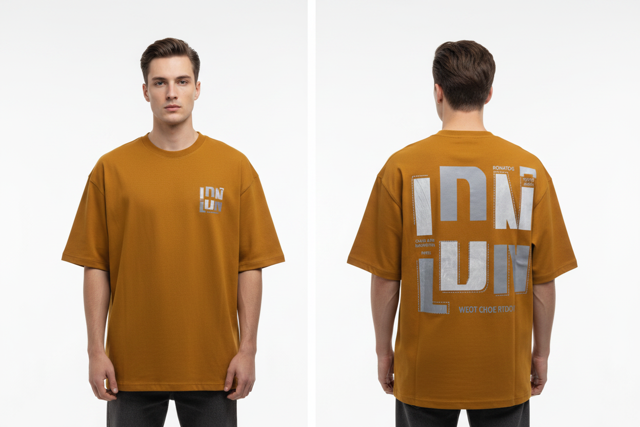 LDN Tee - Mustard Front & Back