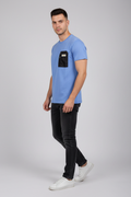 Light Blue Tee on Model
