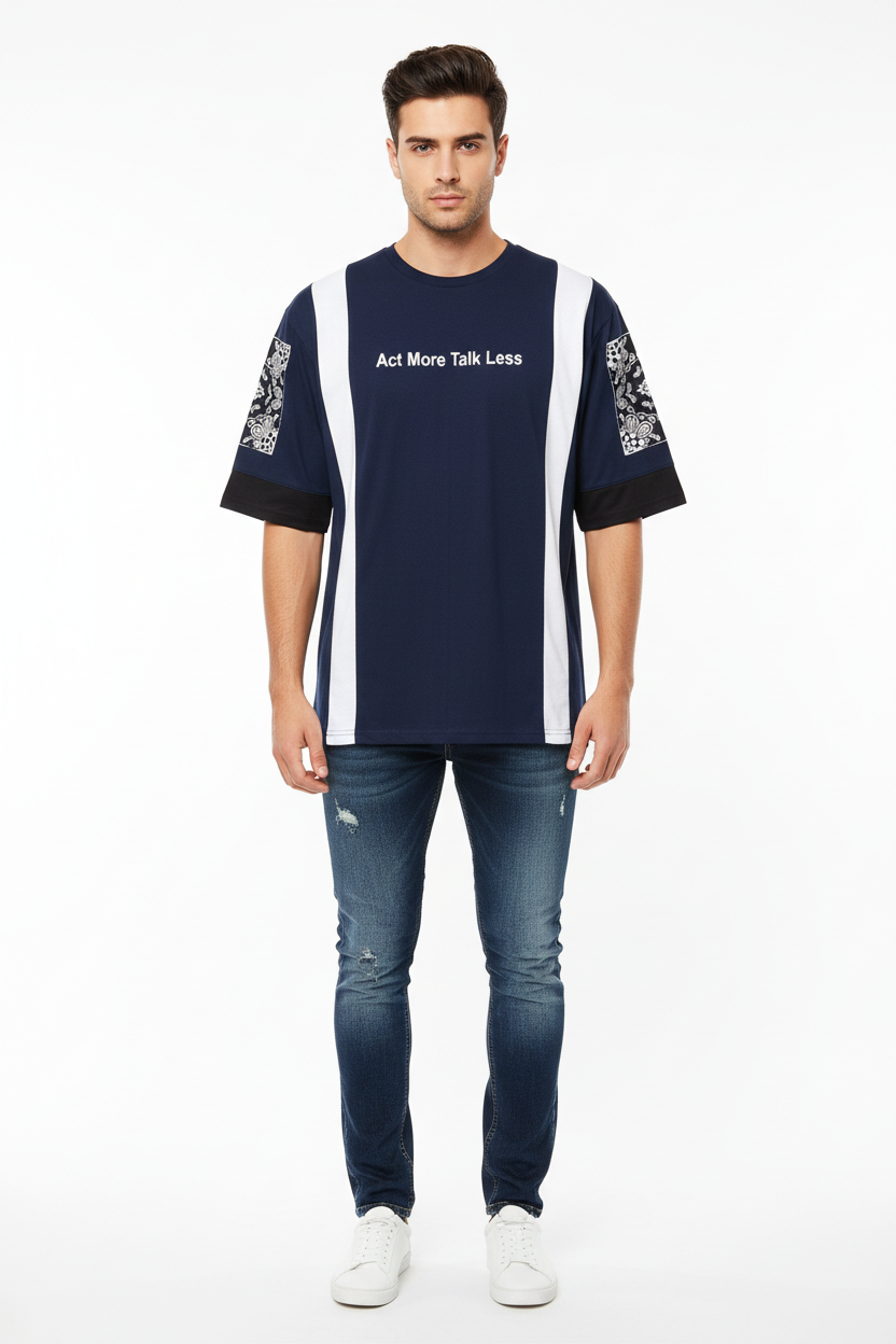 Navy Paisley Sleeve