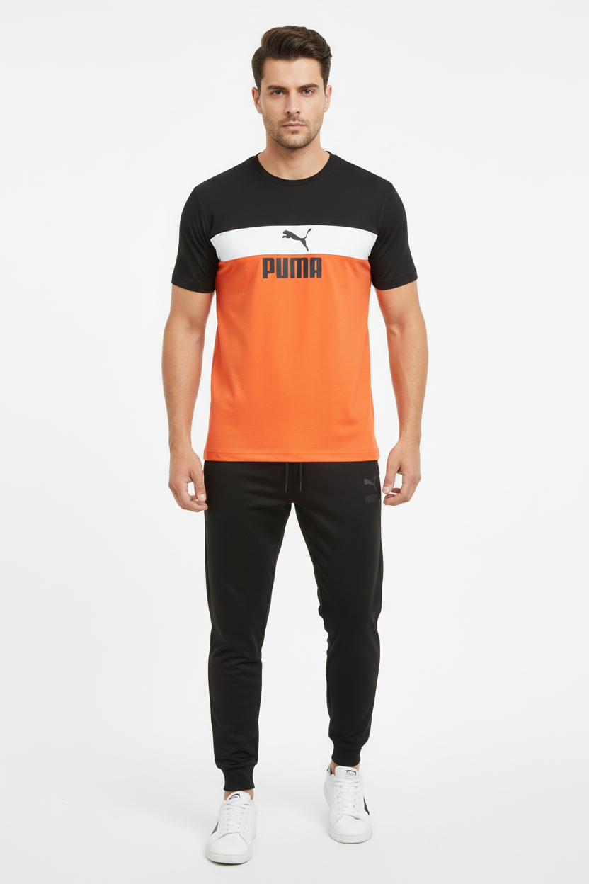 Puma Black Orange Tracksuit